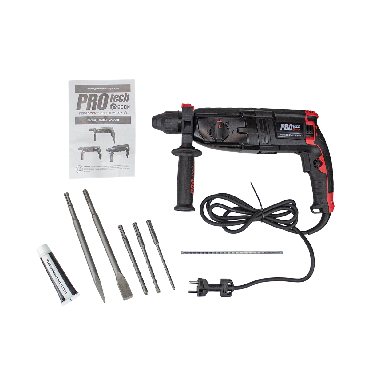 Edon PROtech 1400DFR Перфоратор электрический (1400Вт, 3Дж, SDS-plus) 5