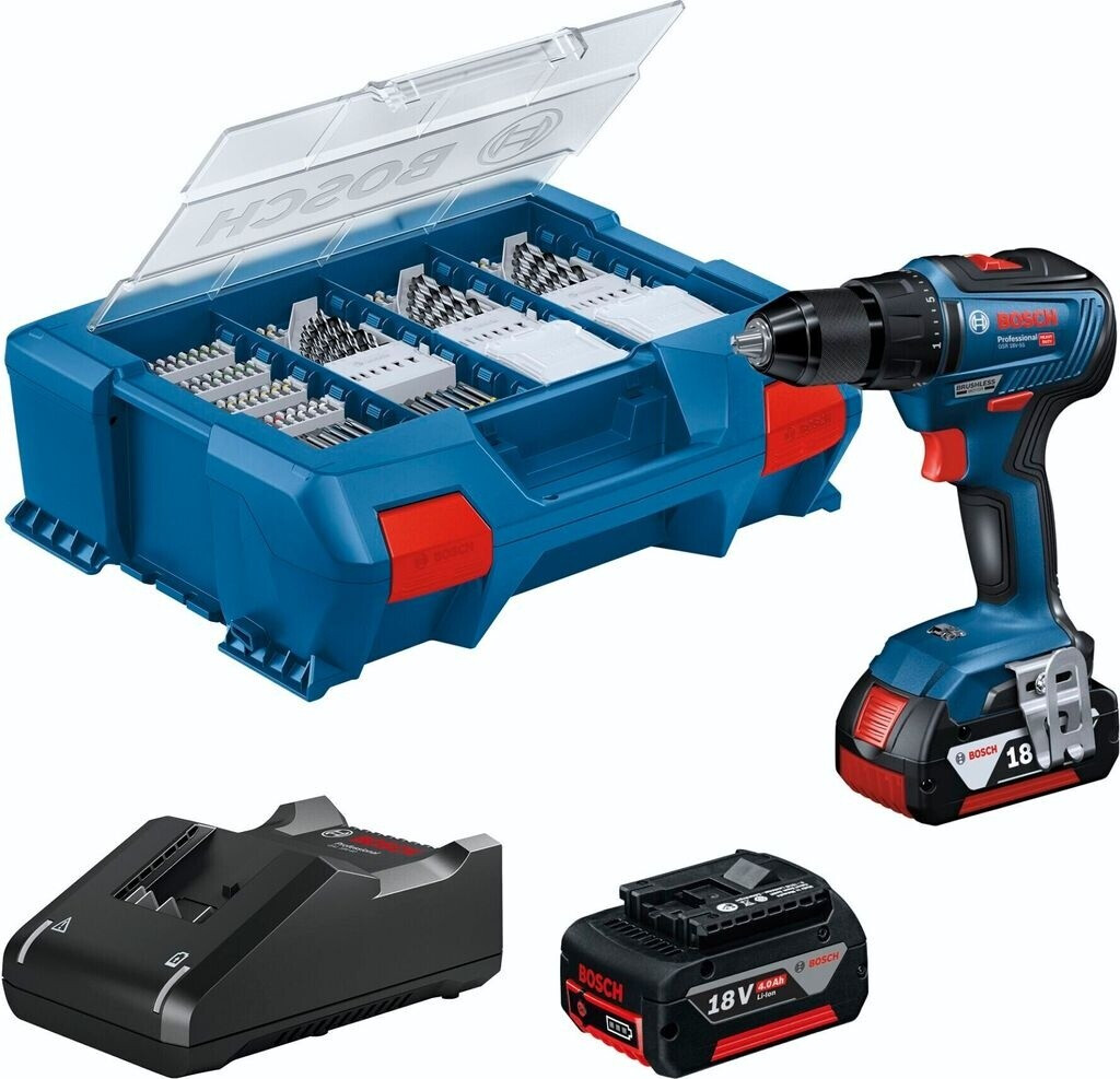 Дрель-шуруповерт бесщеточный Bosch 18V с полным набором головки 3