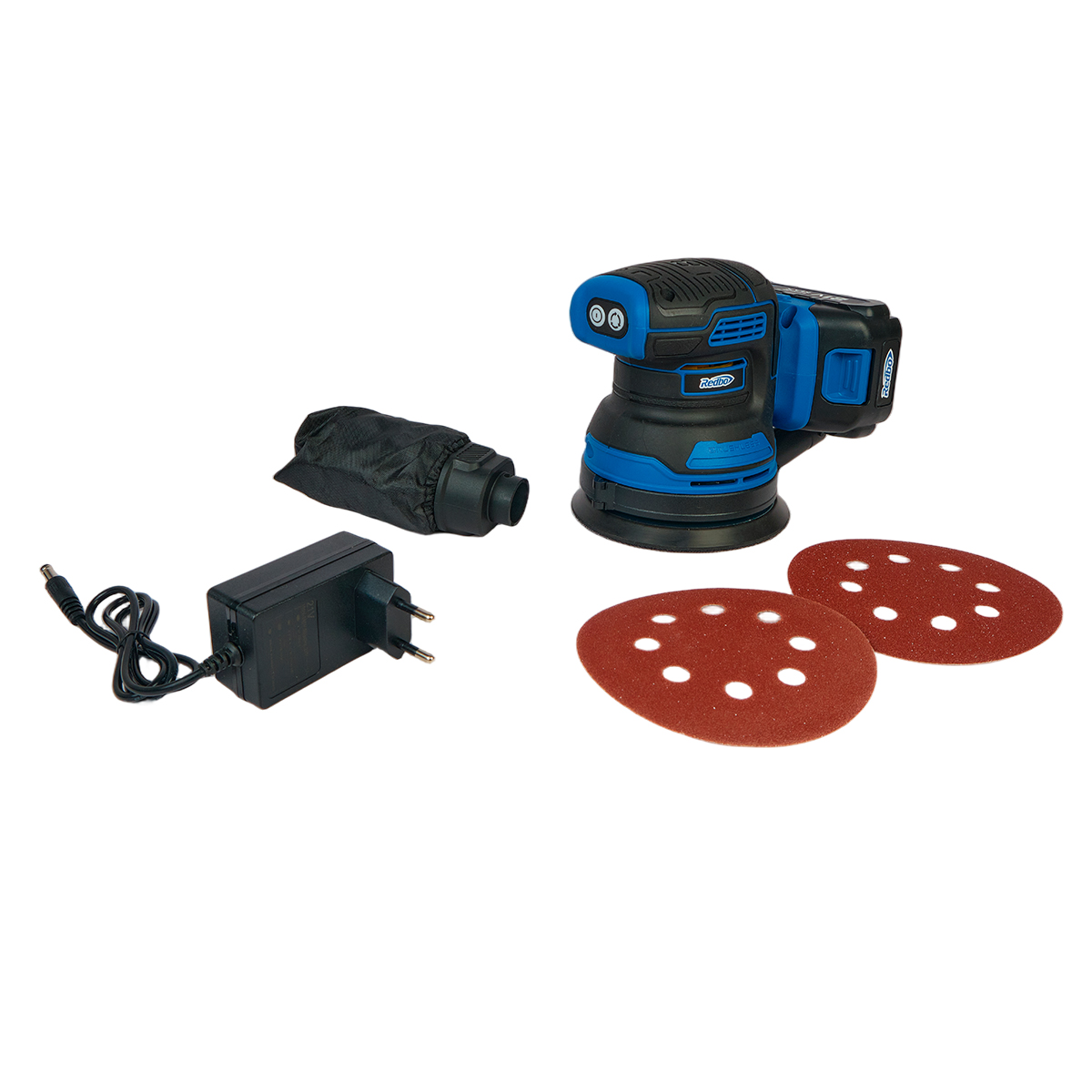 REDBO OOS-21A Шлифмашина эксцентриковая аккумуляторная бесщеточная (21В, 125мм) 6