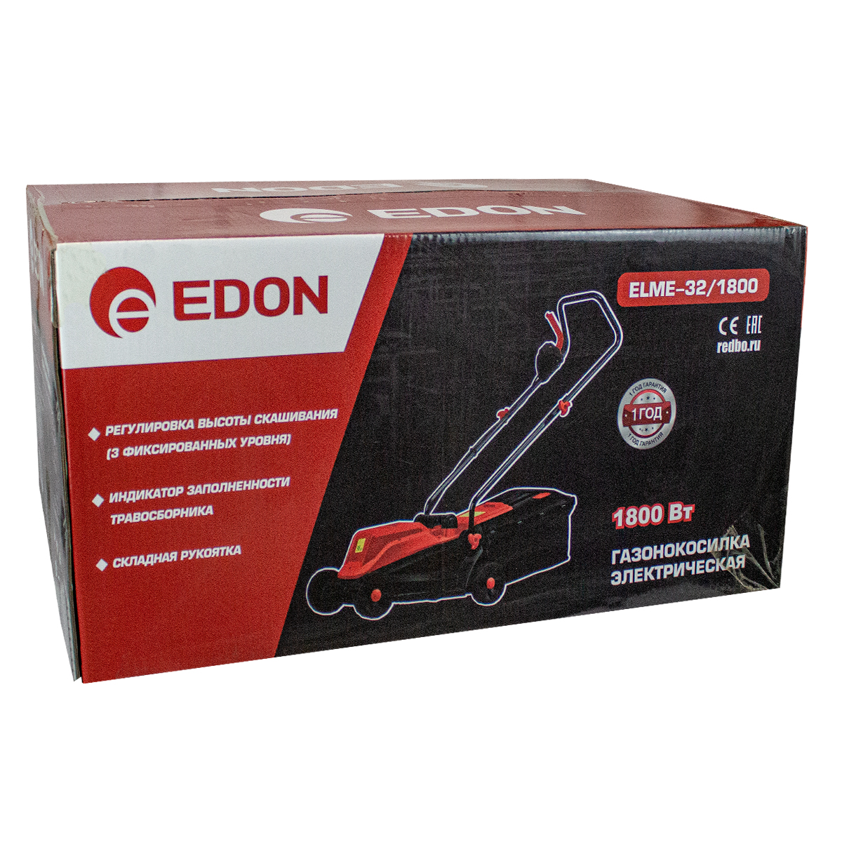 Edon ELME-32/1800 Газонокосилка электрическая (1800Вт; 3100об/мин; 320мм; 3 уров скаш-я; 25-45-60мм) 6